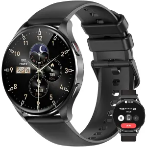 Reloj Inteligente Mujer Hombre, Smartwatch con Llamada 5.3, Smartwatch Mujer 1,43" AMOLED Pantalla Siempre Activa, 100+ Modos Deportivos,Pulsómetro, Pulsera Actividad Impermeable IP68 para Android iOS